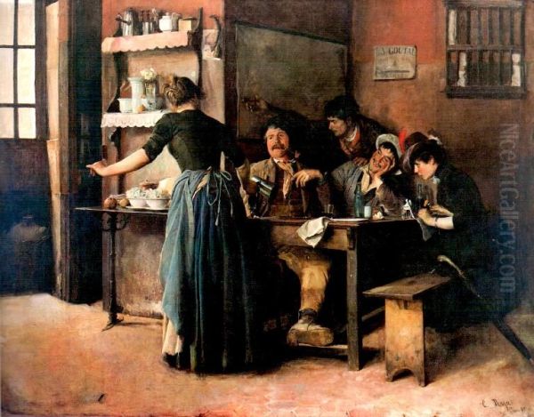 La taberna Oil Painting by Cristobal Rojas