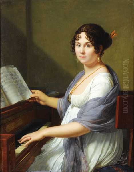 Portrait de Genevieve Aimee Victoire Bertin Oil Painting by Francois-Xavier Fabre