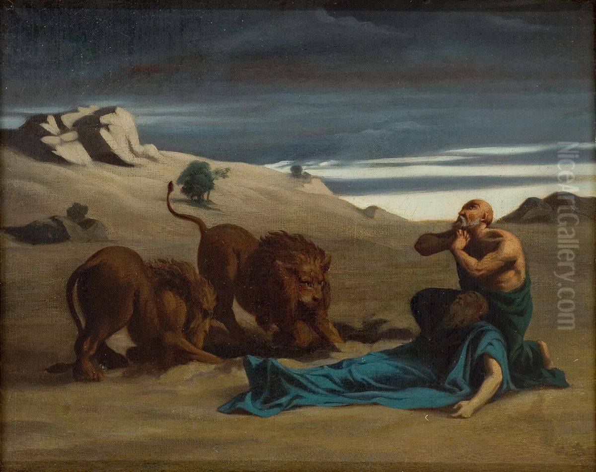 Paul the First Hermit with Lions Oil Painting by Alexandre Cabanel