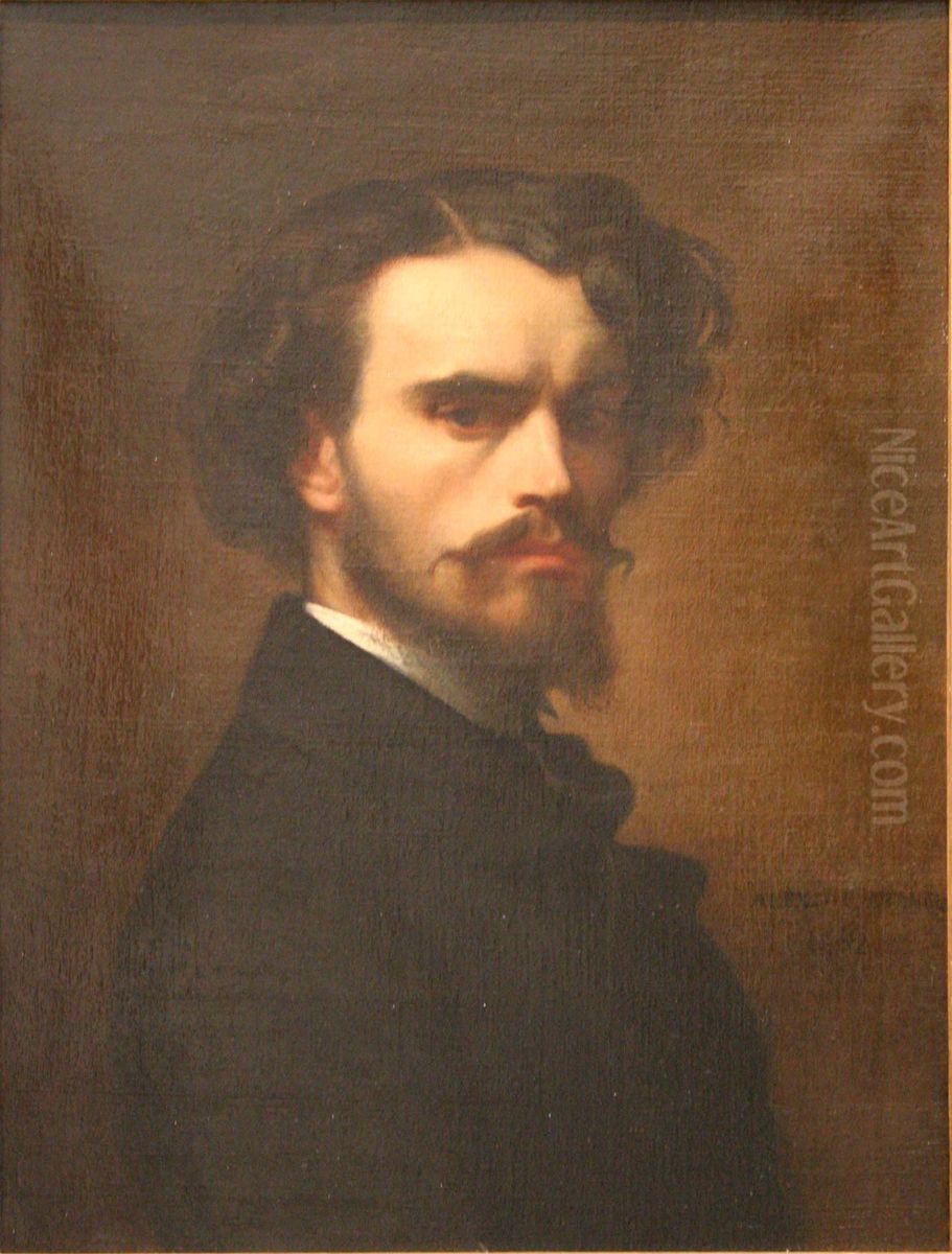 portrait de l'artiste par lui-meme Oil Painting by Alexandre Cabanel