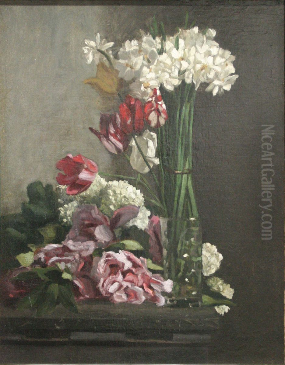Fleurs Oil Painting by Frederic Bazille