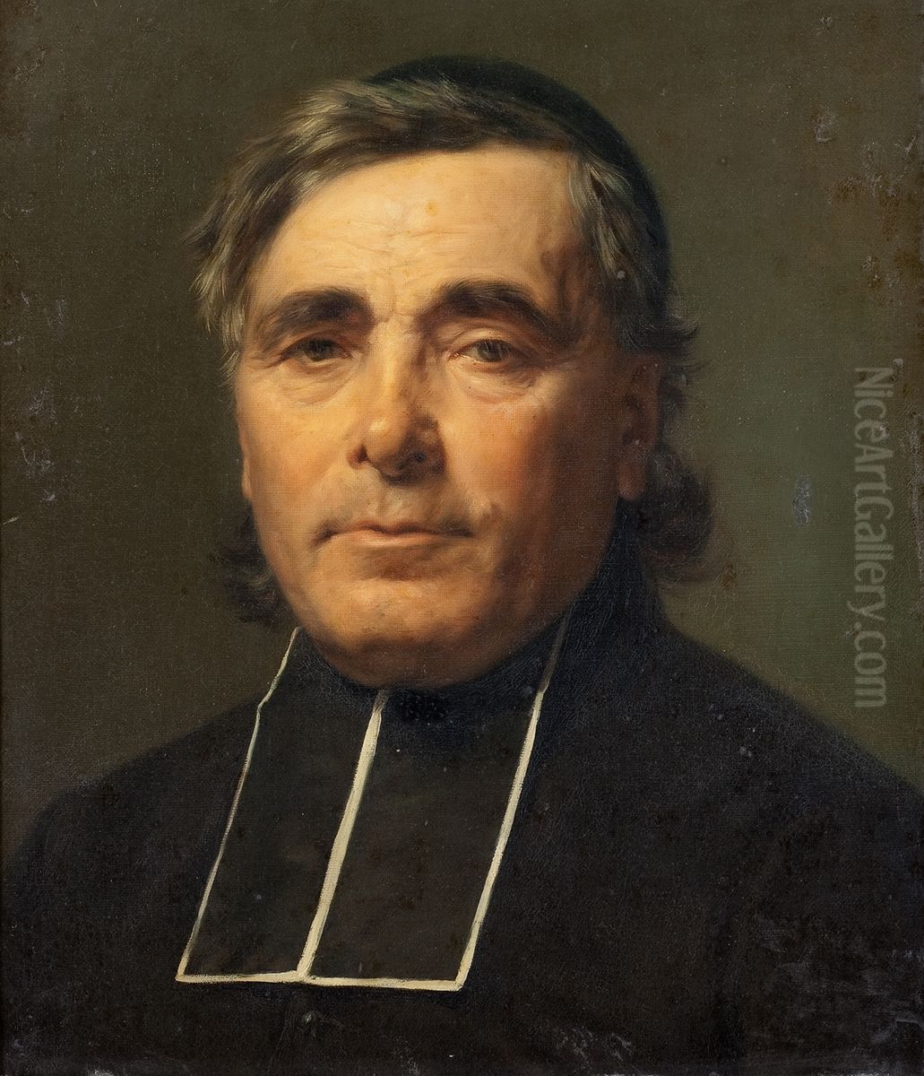 Portrait d'un pretre Oil Painting by Charles Matet