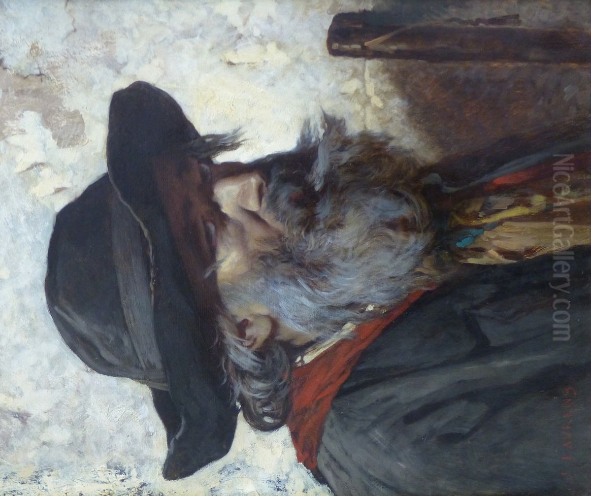 Tete d'etude Oil Painting by Jules Laurens