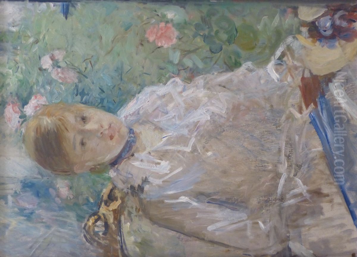 Jeune femme pres d'une fenetre, dit aussi l'Ete Oil Painting by Berthe Morisot