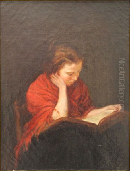 Femme lisant. Oil Painting by Francois Bonvin