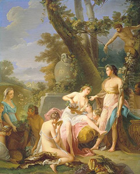 Les Vendanges ou Le Triomphe de Bacchus Oil Painting by Jean-Baptiste Marie Pierre