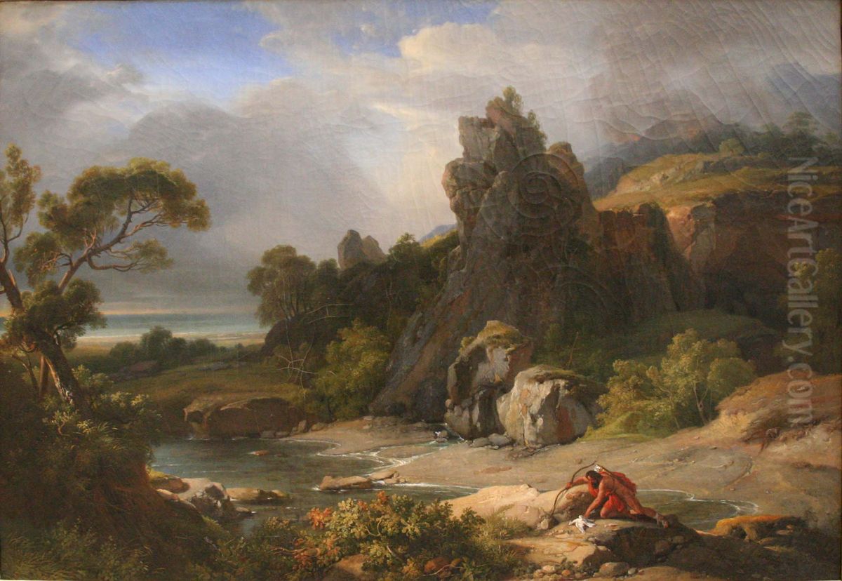 Philoctete dans l'ile de Lemnos Oil Painting by Achille Etna Michallon