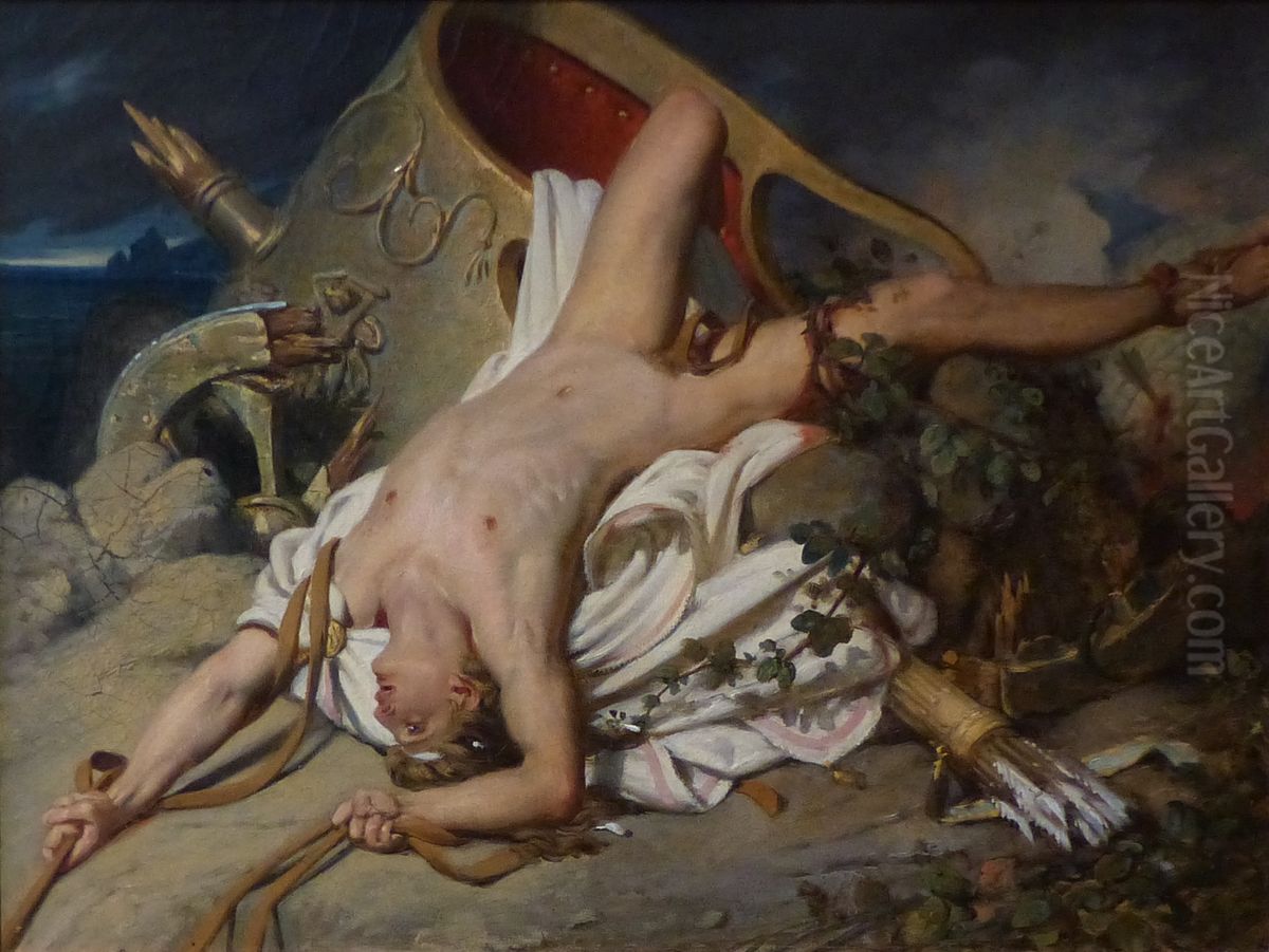 Death of Hippolytus Oil Painting by Joseph-Desire Court