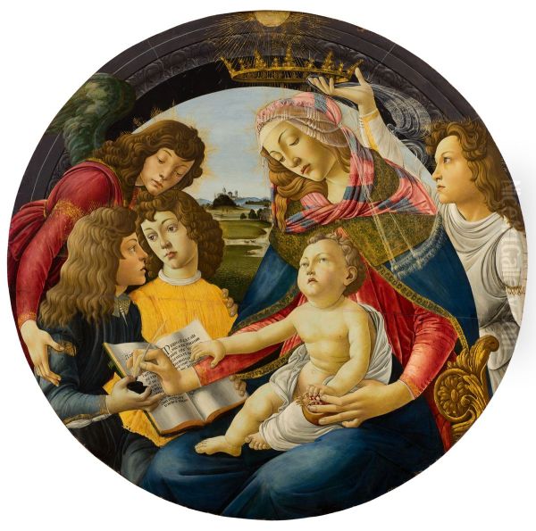 Madone du Magnificat Oil Painting by Sandro Botticelli