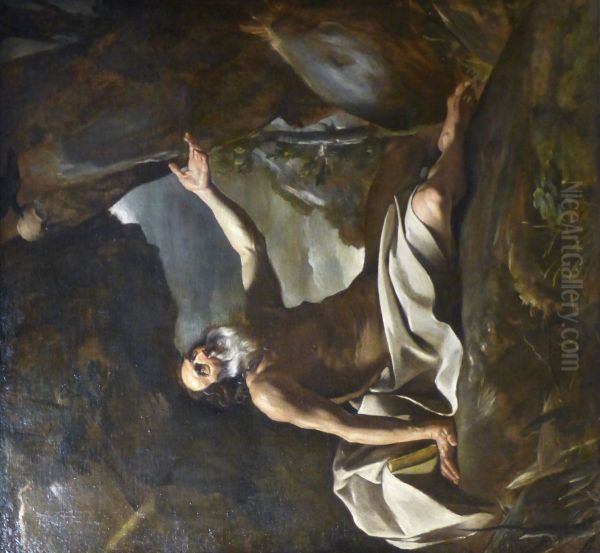 Elijah and the Raven Oil Painting by Giovanni Lanfranco