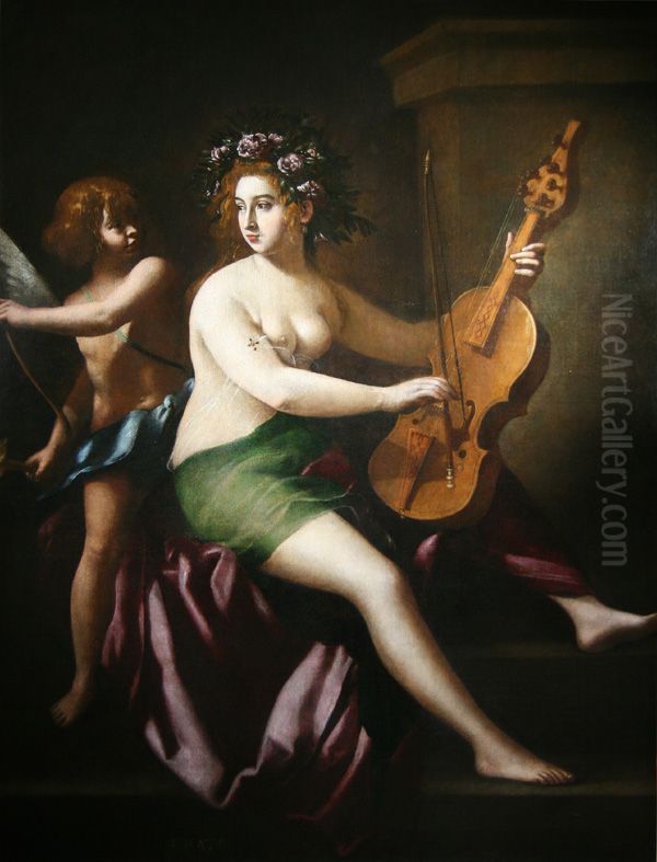 Erato (muse de l'Elegie) Oil Painting by Giovanni Baglione