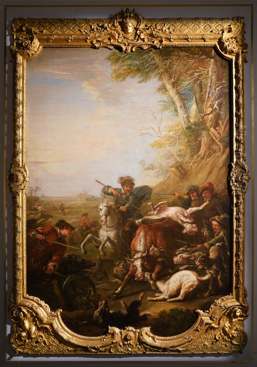 Chasse du taureau Oil Painting by Charles Parrocel Chasse du taureau Oil Painting by Charles Parrocel
