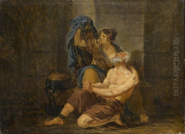 Roman Charity Oil Painting by Jean-Baptiste Greuze