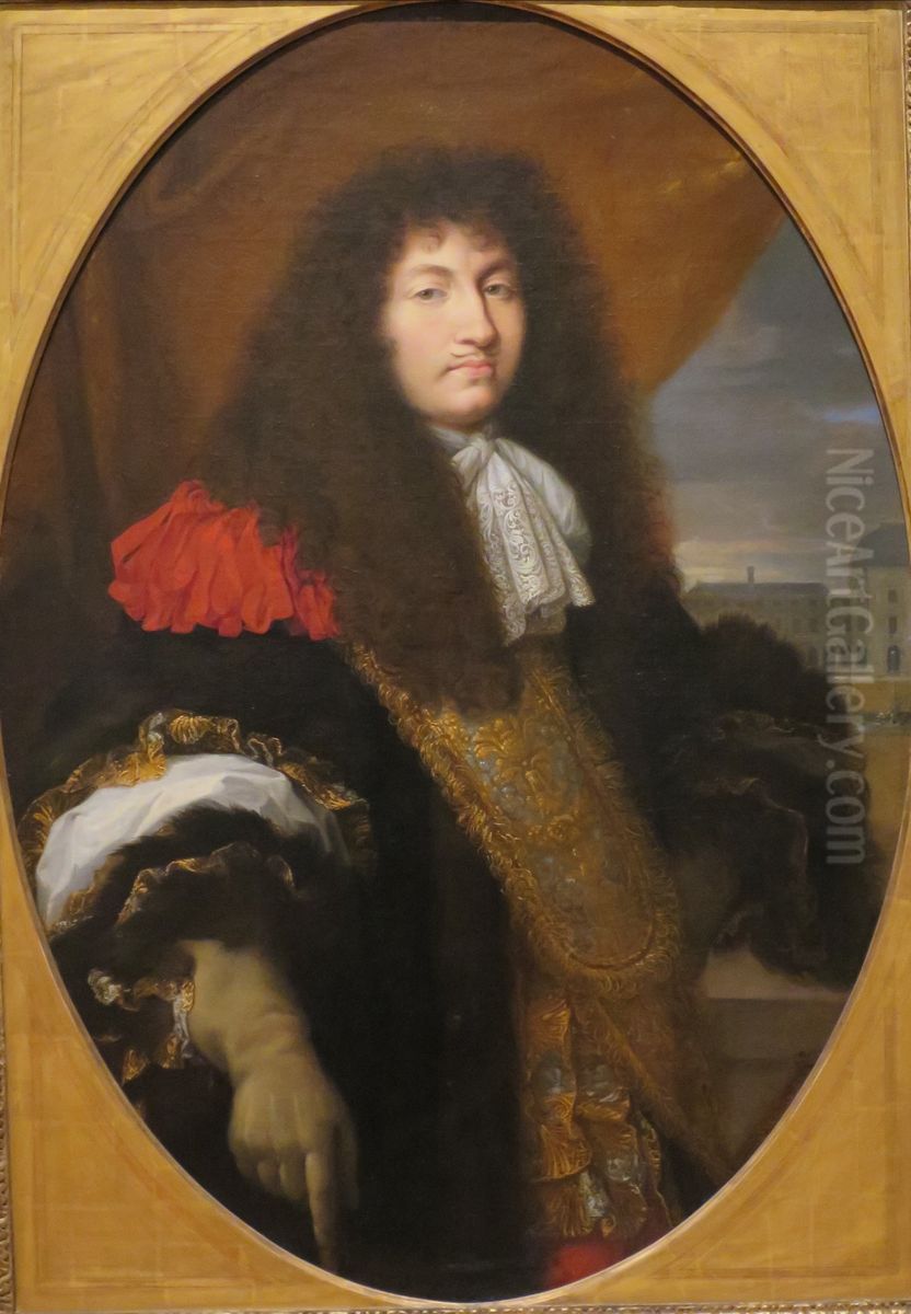 Louis XIV, roi de France (1638-1715) Oil Painting by Charles Le Brun