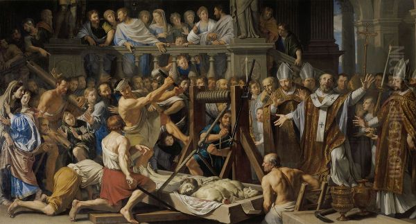 L'Invention des reliques de saint Gervais et saint Protais Oil Painting by Philippe de Champaigne