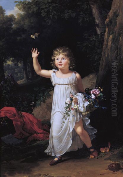 Portrait du jeune Edgar Clarke Oil Painting by Francois-Xavier Fabre