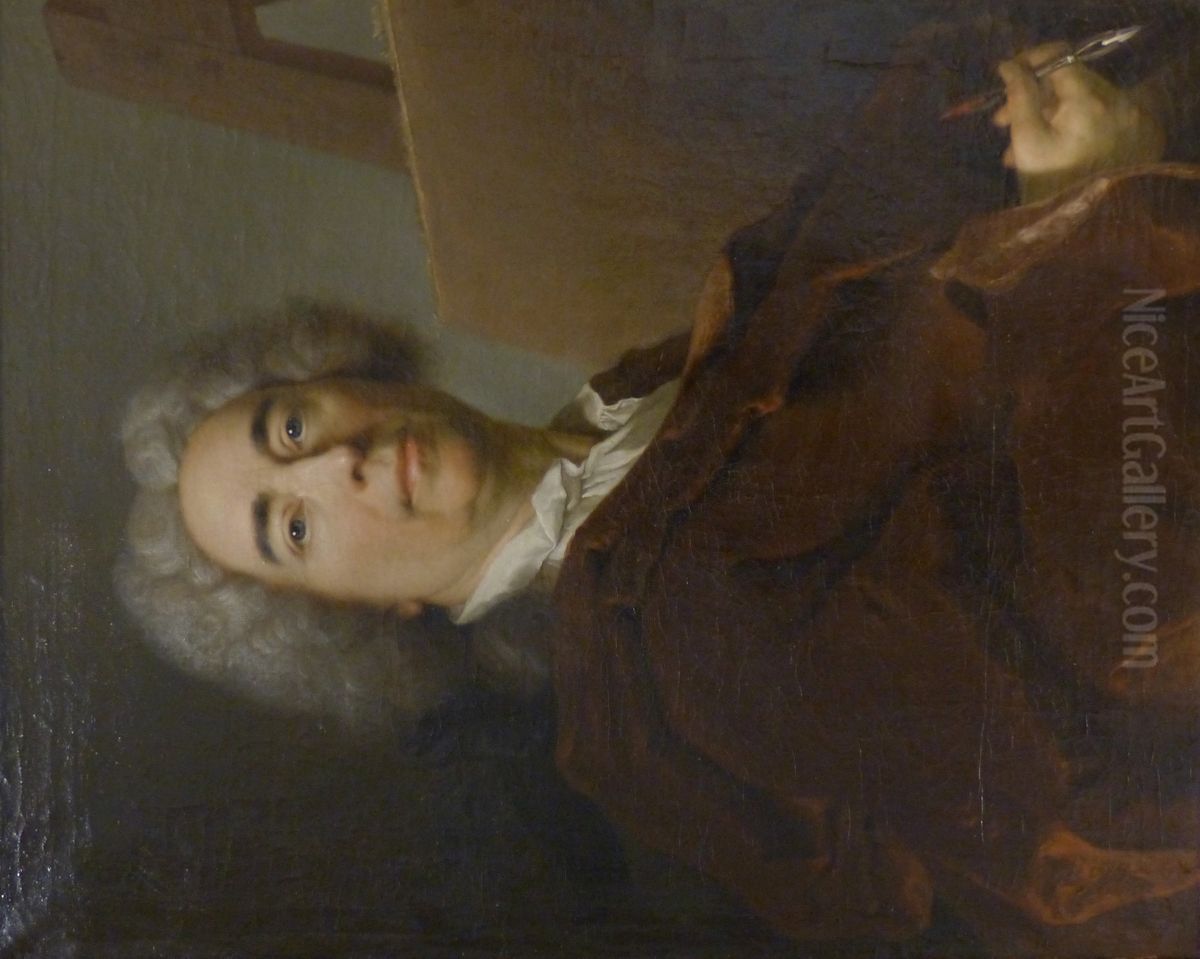 Self-portrait Oil Painting by Nicolas de Largilliere