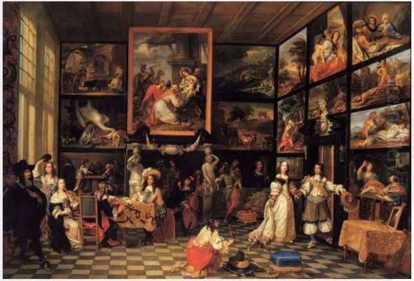Interior of an art gallery Oil Painting by Jacob de Formentrou