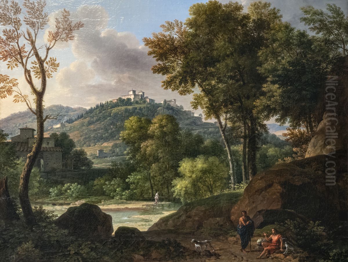 View of the surroundings of FlorenceFrancais:Vue des environs de FlorenceItaliano:Vista sui dintorni di Firenze Oil Painting by Francois-Xavier Fabre