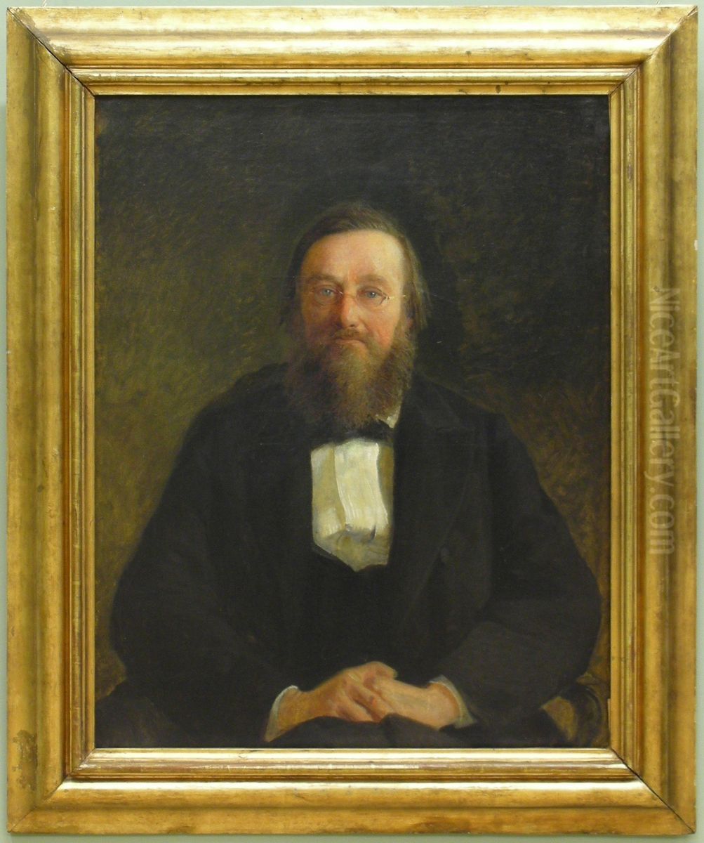 Portrait of Historian M. Kostomarov Oil Painting by Nikolai Ge