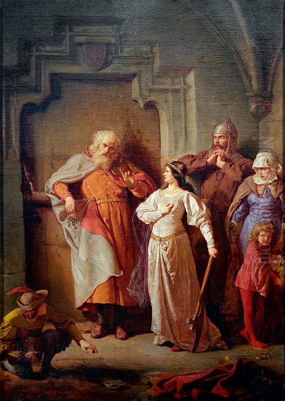 KrolowaJadwigaiDymitrz Goraja Oil Painting by Wojciech Gerson