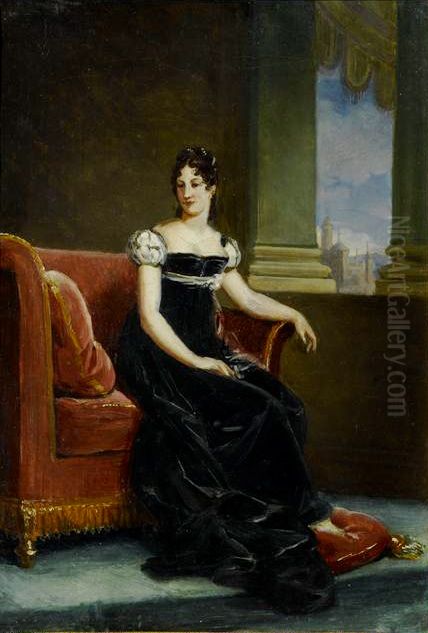 Eugenie-Bernardine-Desiree Clary, reine de Suede (1781-1860) Oil Painting by Francois Gerard