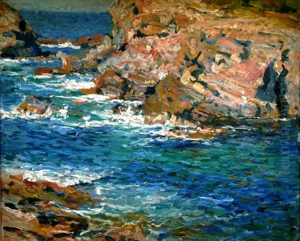 On the Mediterranean Coast. Oil Painting by E. Phillips Fox