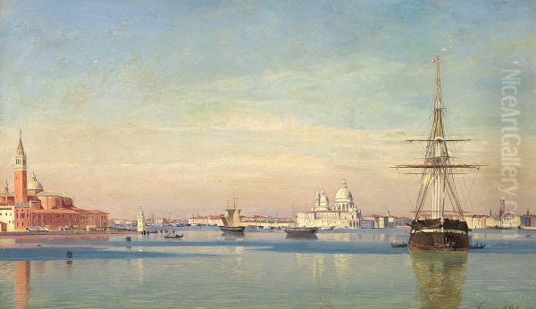 View of Venice with San Giorgio Maggiore and Santa Maria delle Salute. Oil Painting by Christian Eckardt
