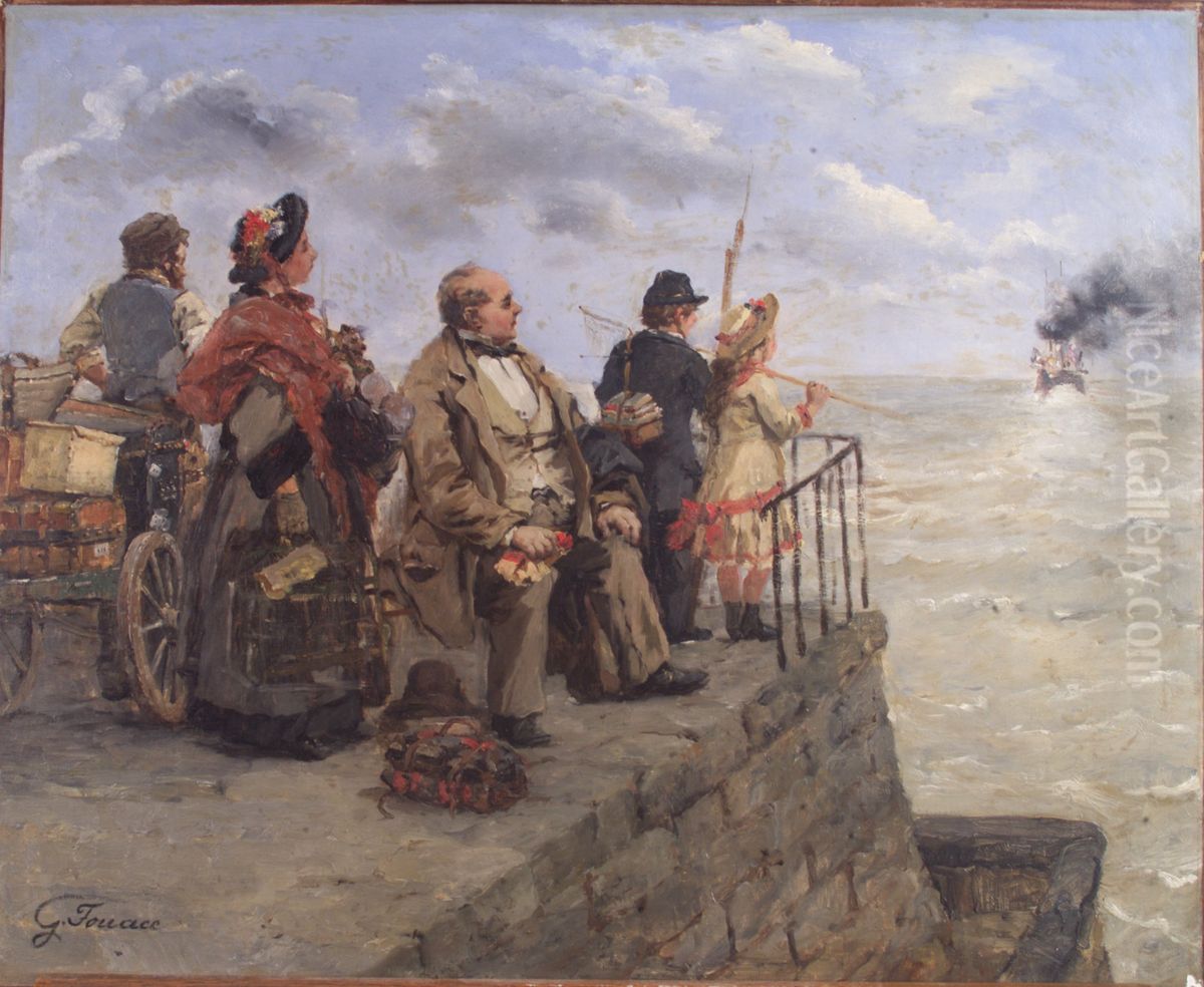 Leaving for Jersey Oil Painting by Guillaume Fouace