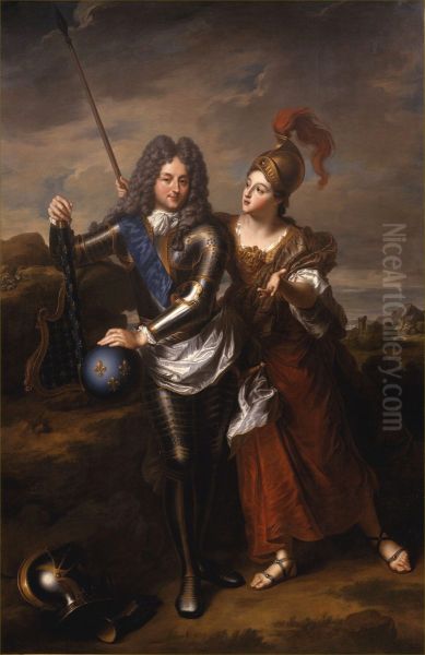 Philippe II d'Orleans, Regent of France and Madame de Parabere as Minerva Oil Painting by Jean-Baptiste Santerre