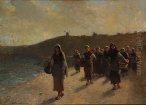 Rentree des glaneuses d'huitres (souvenir de la baie de Cancale)