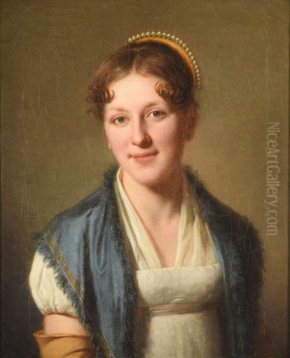 Mademoiselle Delamarre Oil Painting by Lie Louis Perin-Salbreux