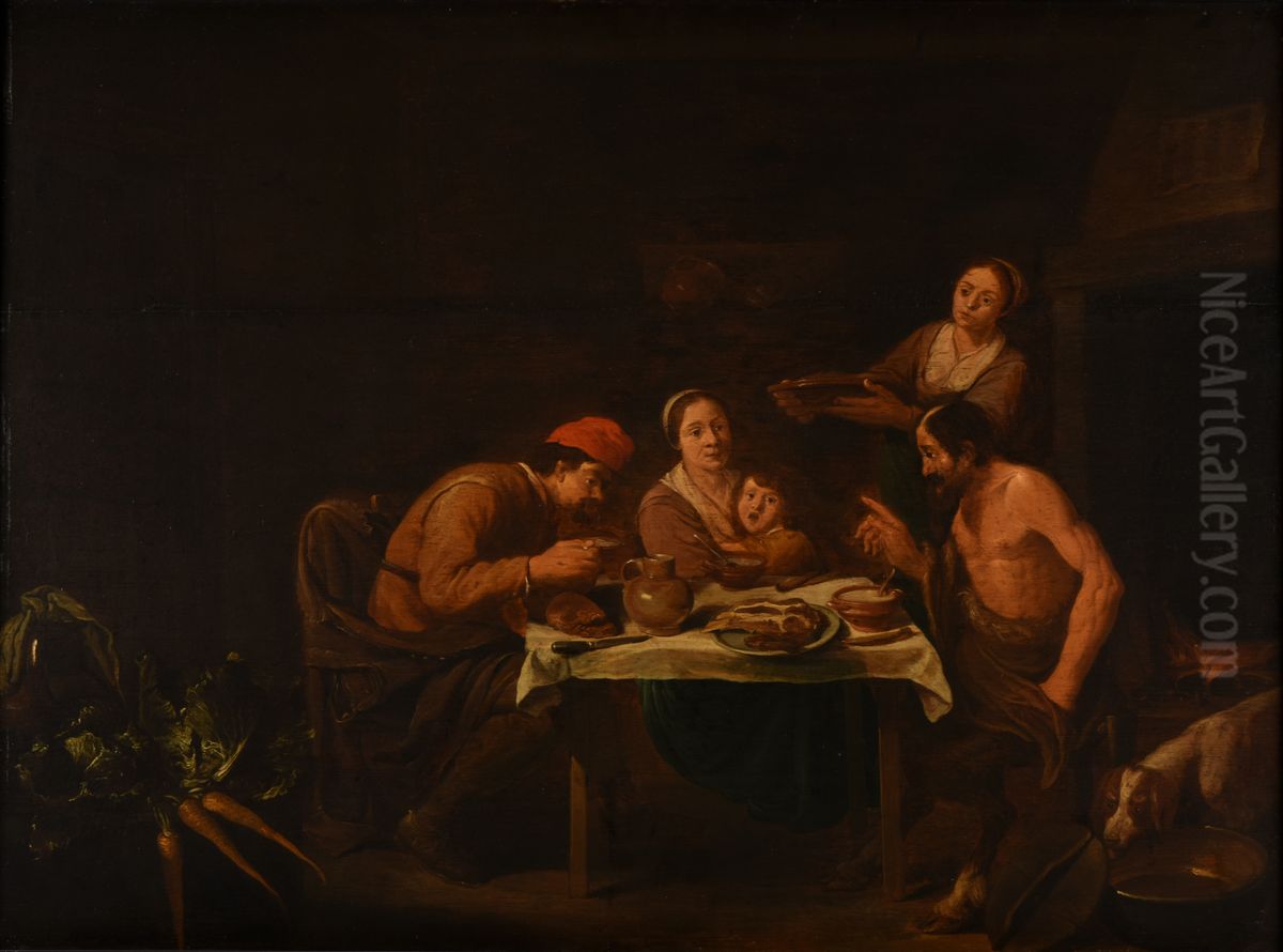 Le Satyre et les paysans Oil Painting by David Ryckaert III