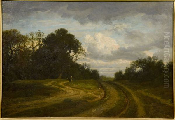 La route en foret Oil Painting by Louis-Nicolas Cabat