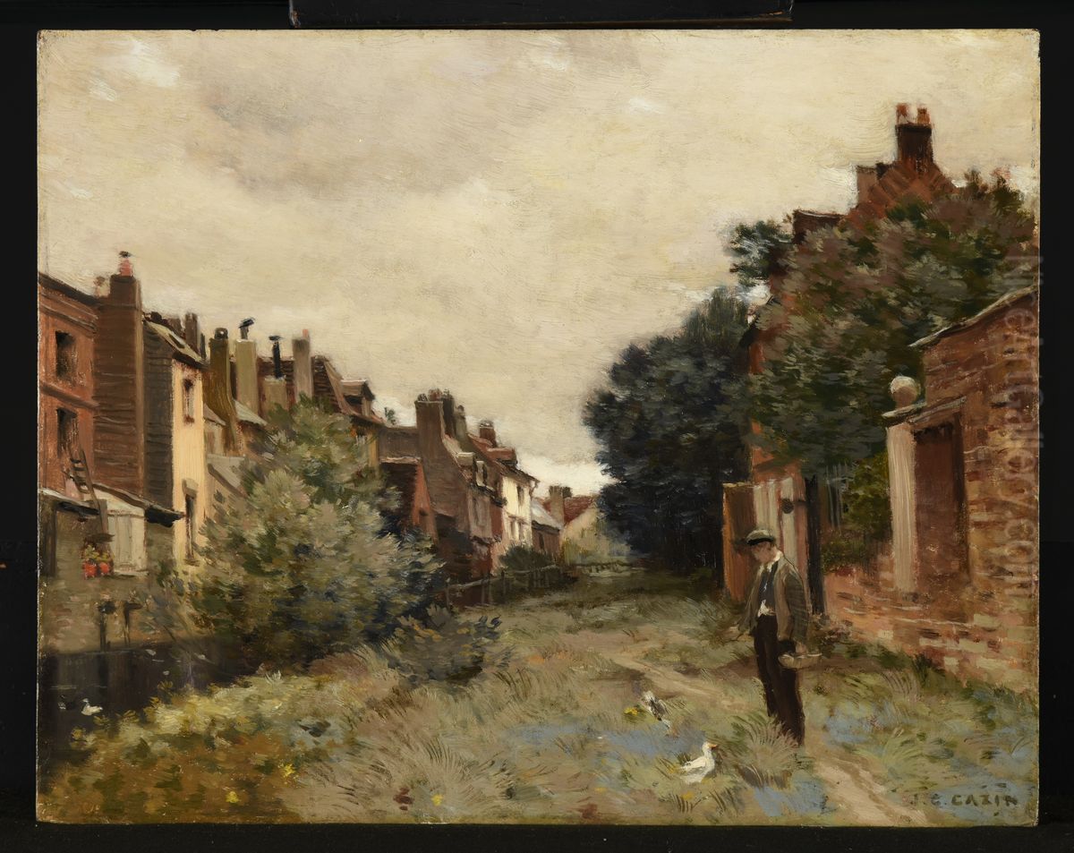 Ruisseau a Abbeville Oil Painting by Jean-Charles Cazin