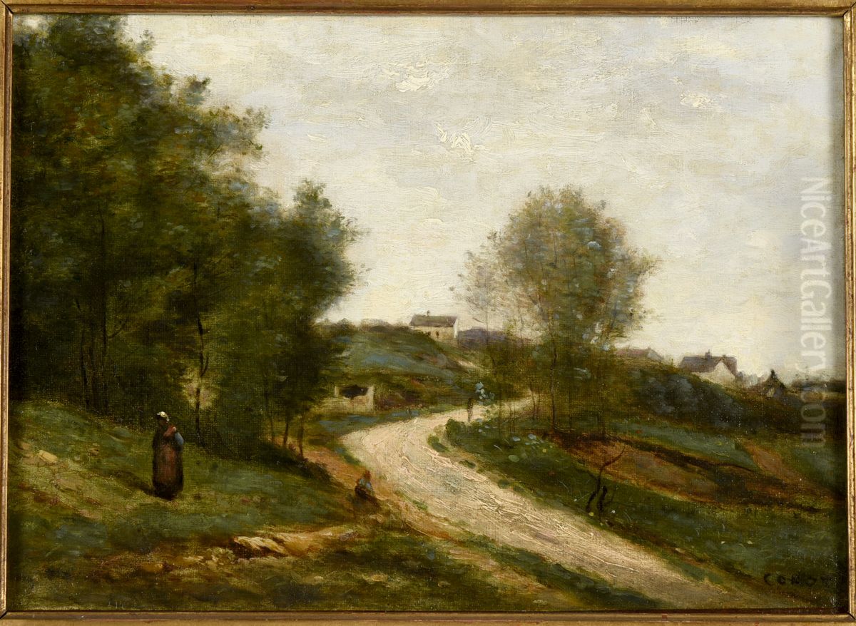 Gouvieux, pres de Chantilly Oil Painting by Jean-Baptiste Camille Corot
