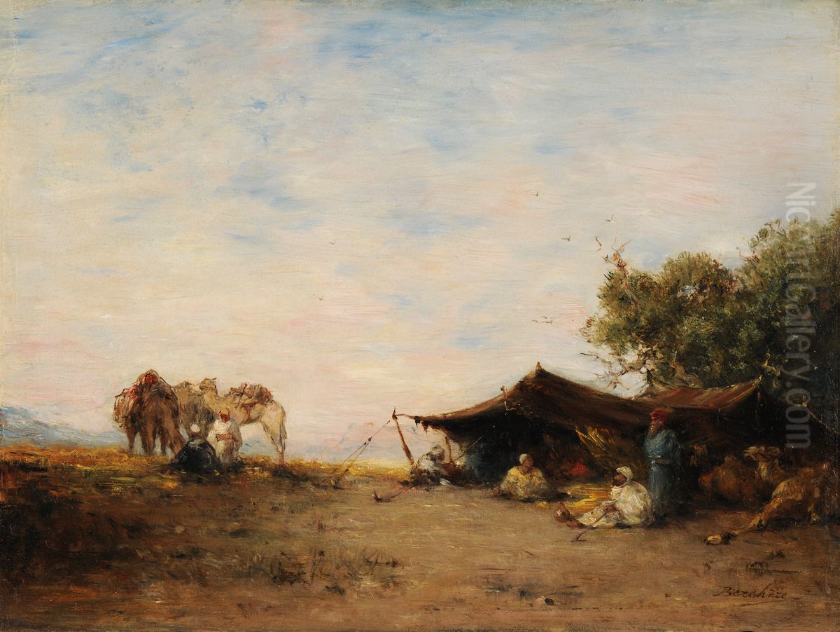Un gourbi Oil Painting by Narcisse Berchere