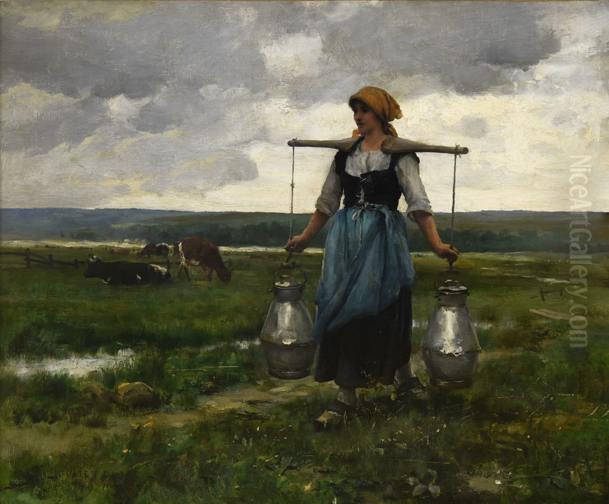 Porteuse de lait Oil Painting by Julien Dupre
