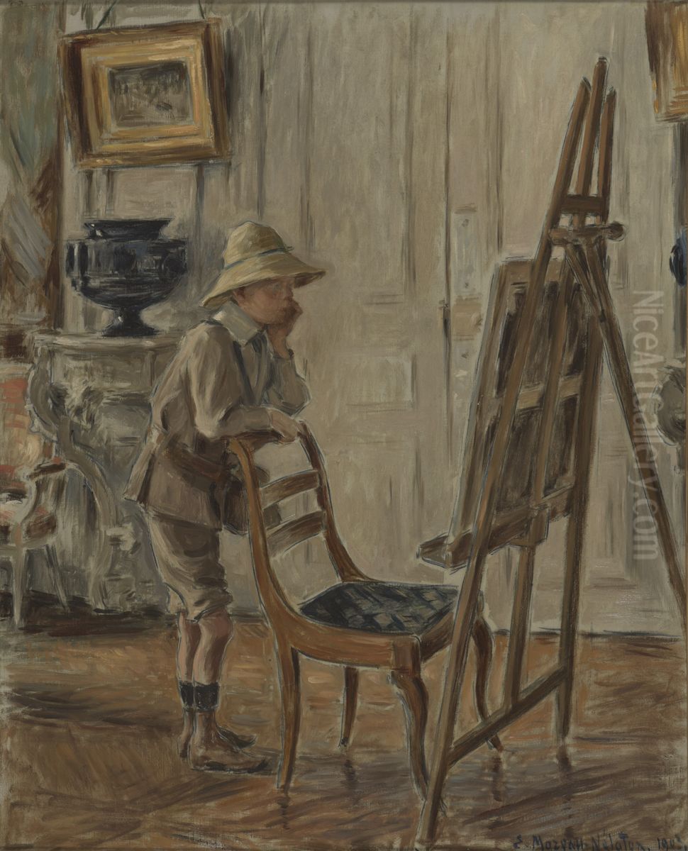 Le Jeune amateur Oil Painting by Etienne Moreau-Nelaton