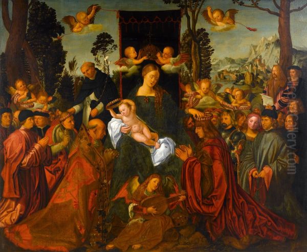 Feast of Rose Garlands Oil Painting by Albrecht Durer