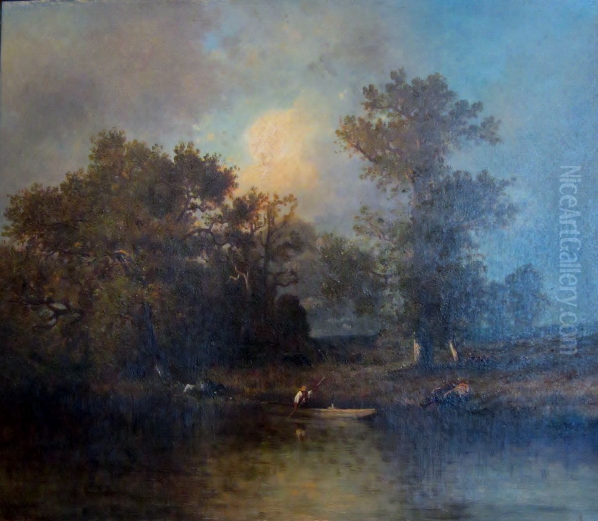 A ras del agua Oil Painting by Leon-Victor Dupre