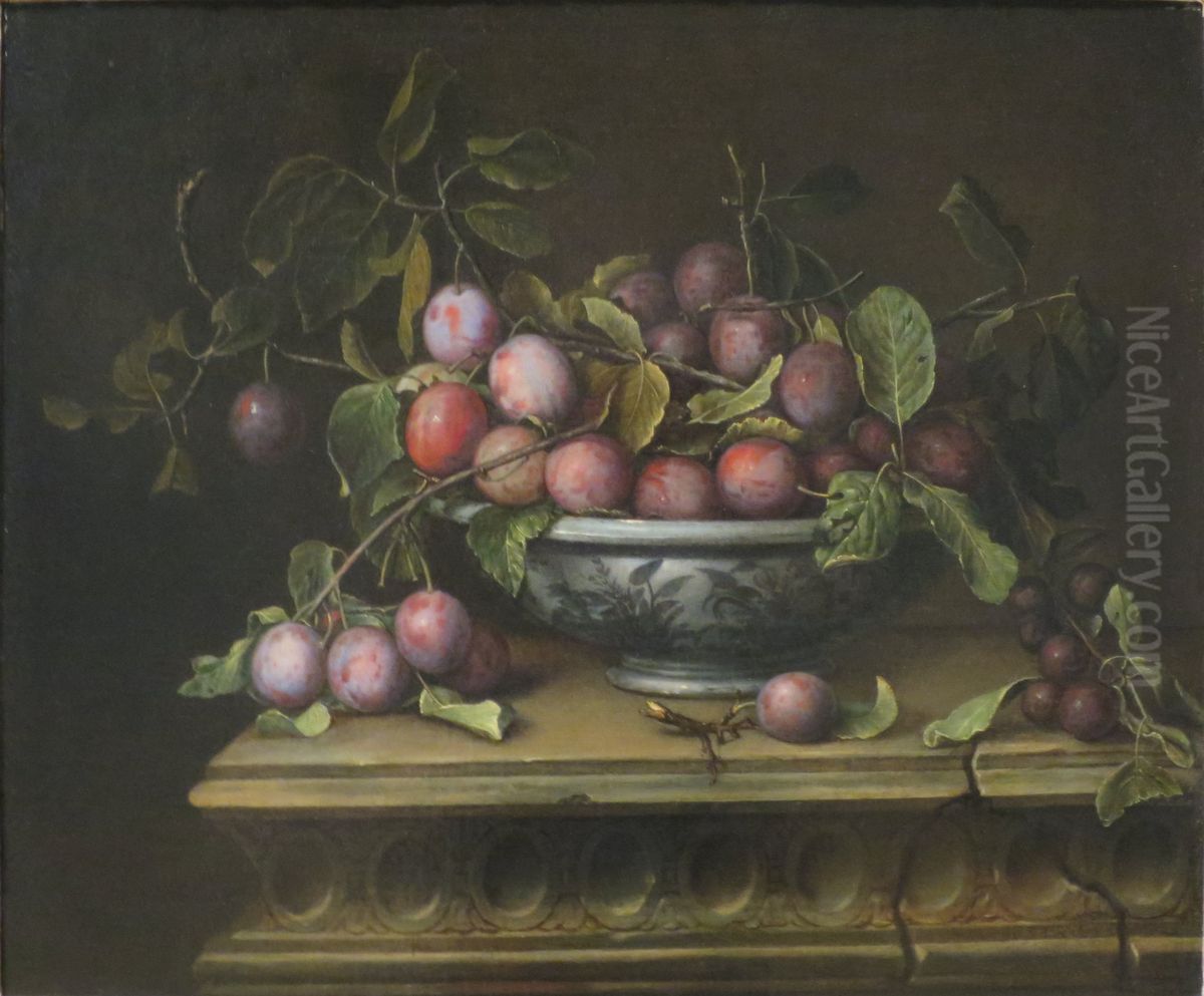 Still Life with Plums Oil Painting by Pierre Dupuis