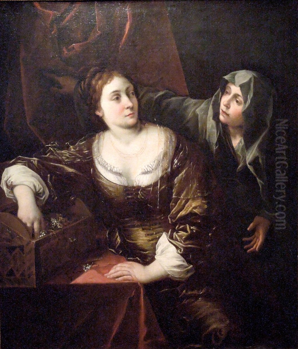 St. Martha exhortation to Mary Magdalene Oil Painting by Francesco Cairo