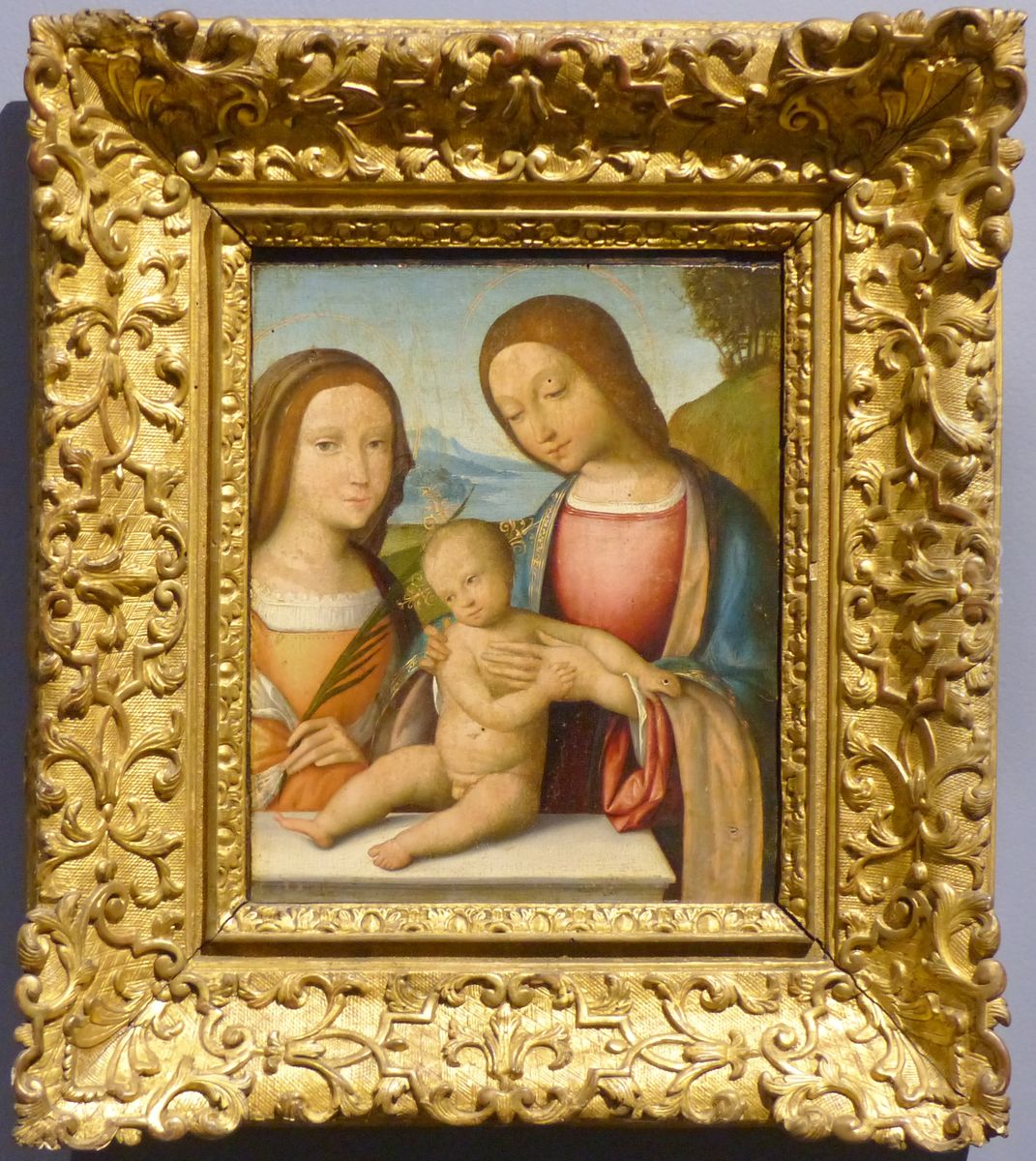 la Vierge & l'Enfant-Jesus avec une sainte martyre Oil Painting by Benvenuto Tisi