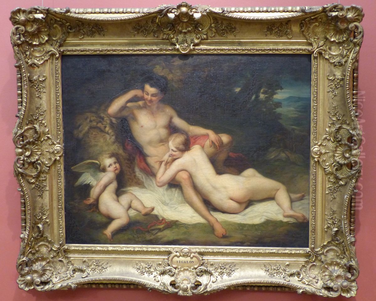 Sujet anacreontique, dit aussi L'Amour captif Oil Painting by Xavier Sigalon