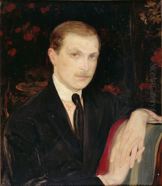 Portrait de Georges Barbier Oil Painting by Clementine-Helene Dufau