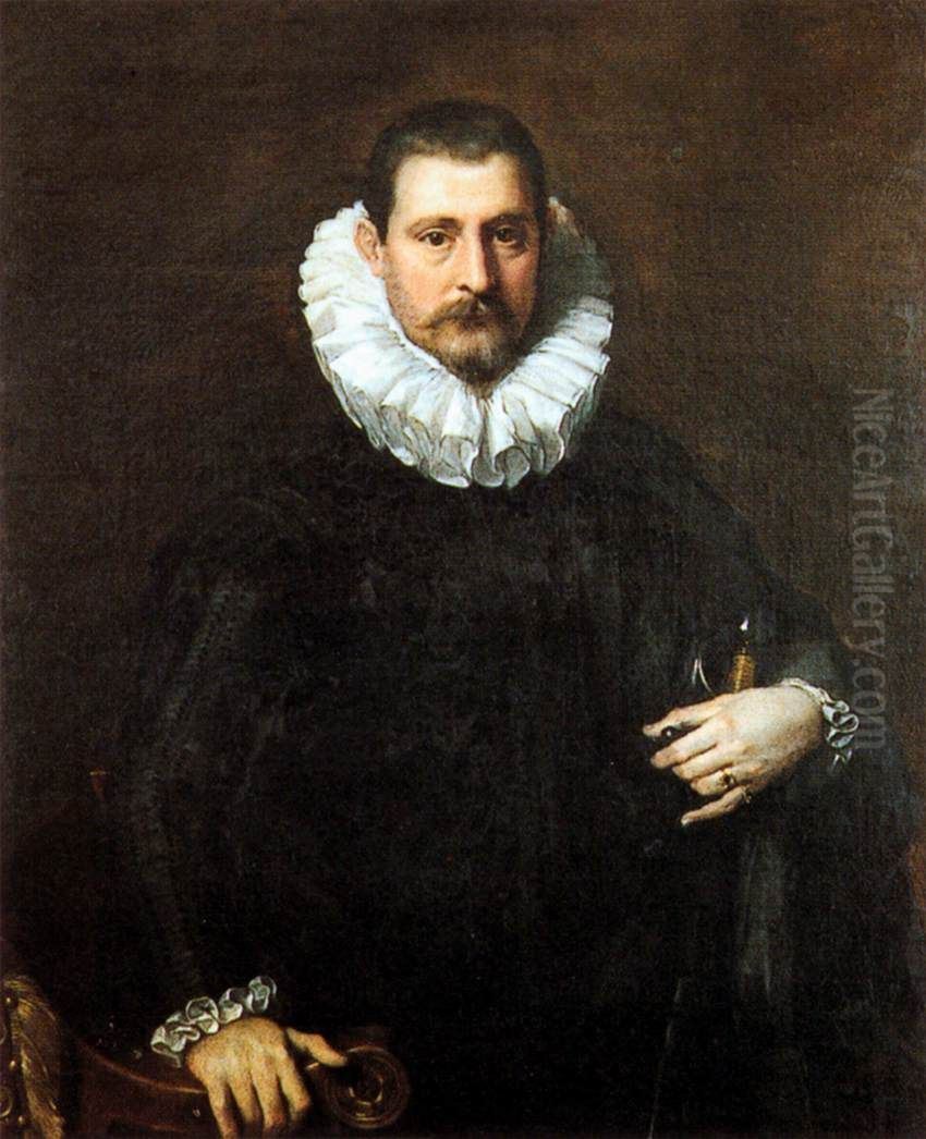 Portrait of Ippolito della Rovere (1554-1620) Oil Painting by Federico Barocci