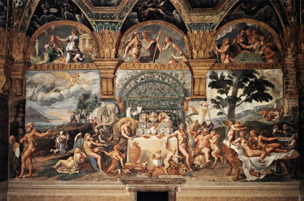 Tribute to Apollo Oil Painting by Giulio Romano (Orbetto)
