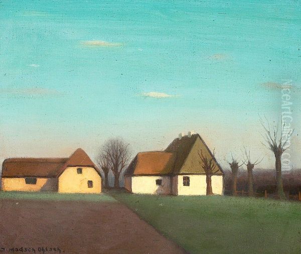 Gamle boelssteder ved Christiansfeld. Oil Painting by Jeppe Madsen Ohlsen