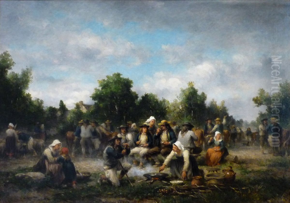 Jour de marche dans le Finistere. Oil Painting by Adolphe Pierre Leleux